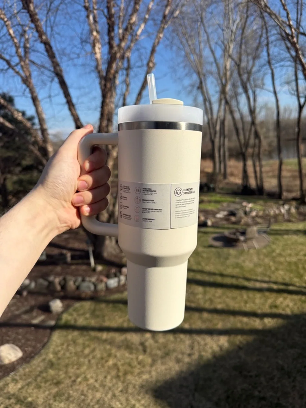 Stanley Cream Quencher H2.0 Tumbler with Handle and Straw ✅ Brand New - Picture 3 of 8